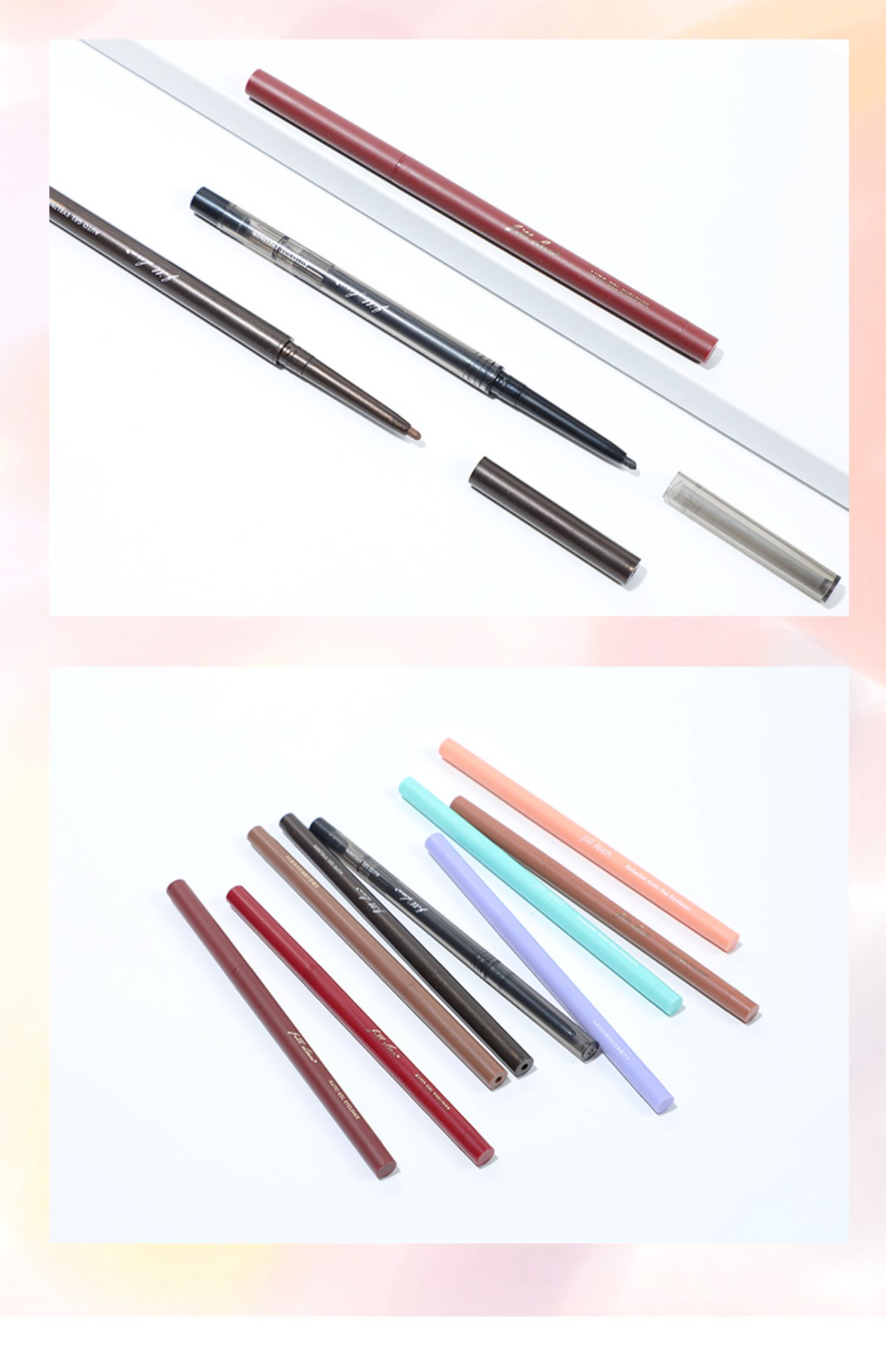 jillleen新品彩色不易晕染新手学生多色眼线笔01活泼荔粉