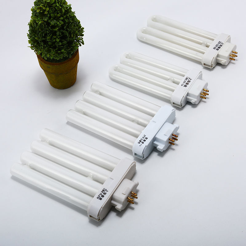 台灯灯管排管方四针13w15w18w27w护眼节能白光2u排管三基色荧光方四针