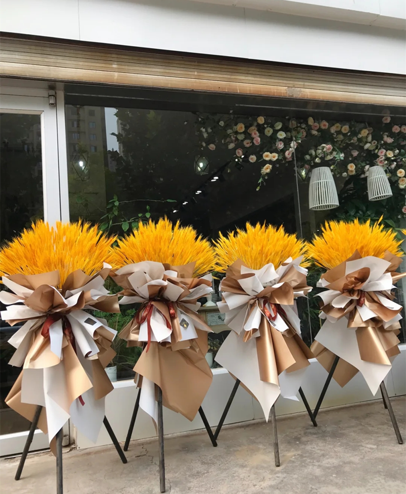 开业大麦花篮diy金色麦穗鲜花干花桌面装饰摆件花桶礼品商务店铺 feng