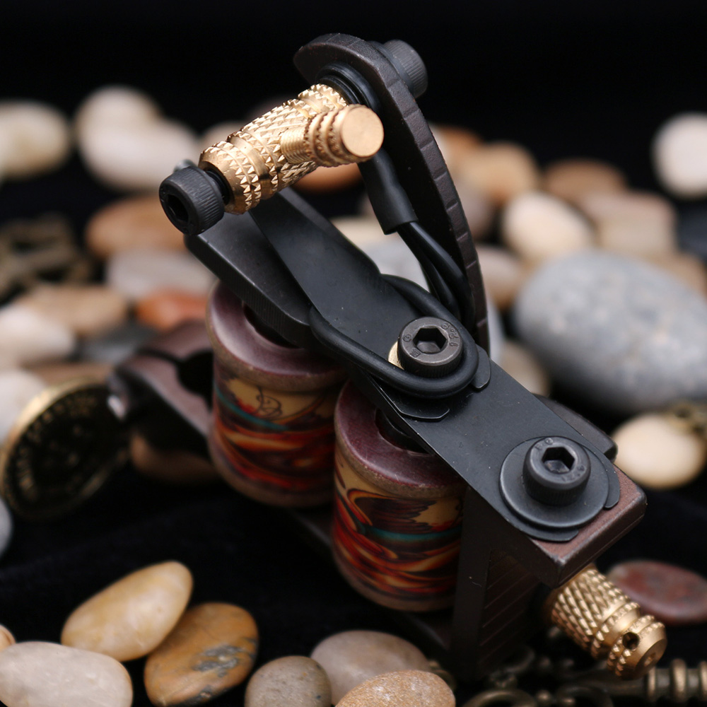 龙鹰纹身器材指南针纯铁机架传统线圈纹身机 打雾纹身机 终身保修