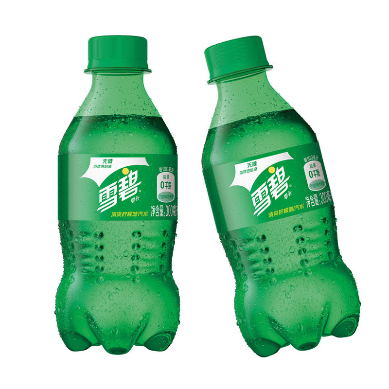 迷你无糖零卡雪碧300ml12小瓶0卡碳酸饮料柠檬味汽水整箱装