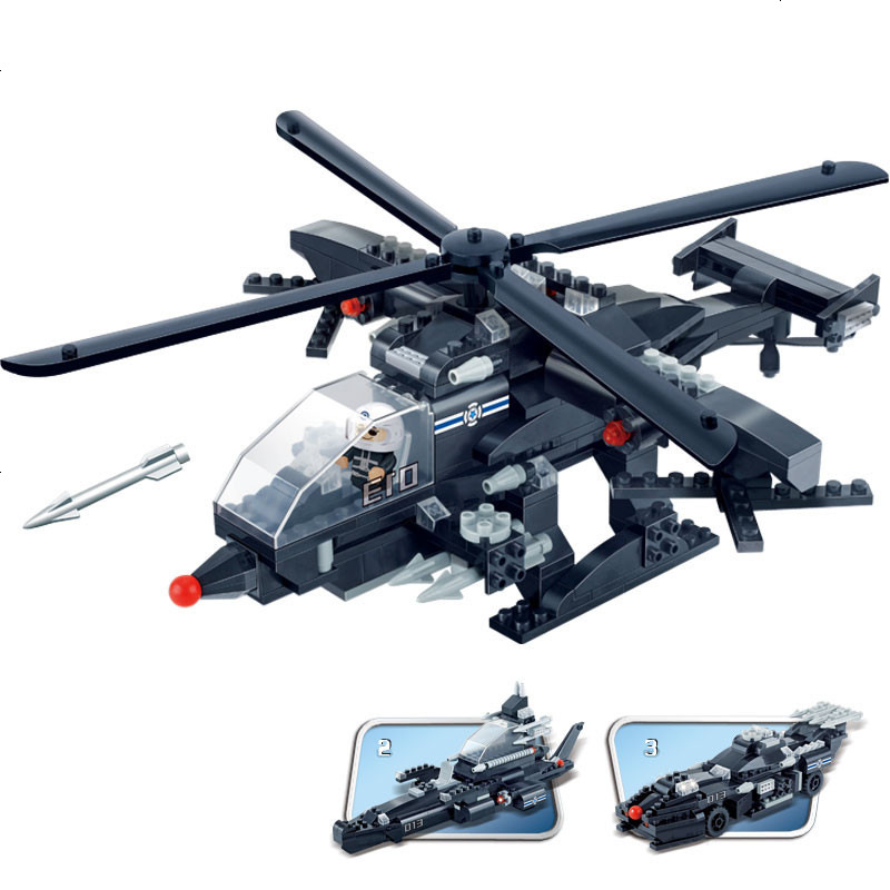(wa)邦宝积木拼装飞机直升机战斗机模型小学生10男孩子益智玩具6-12岁