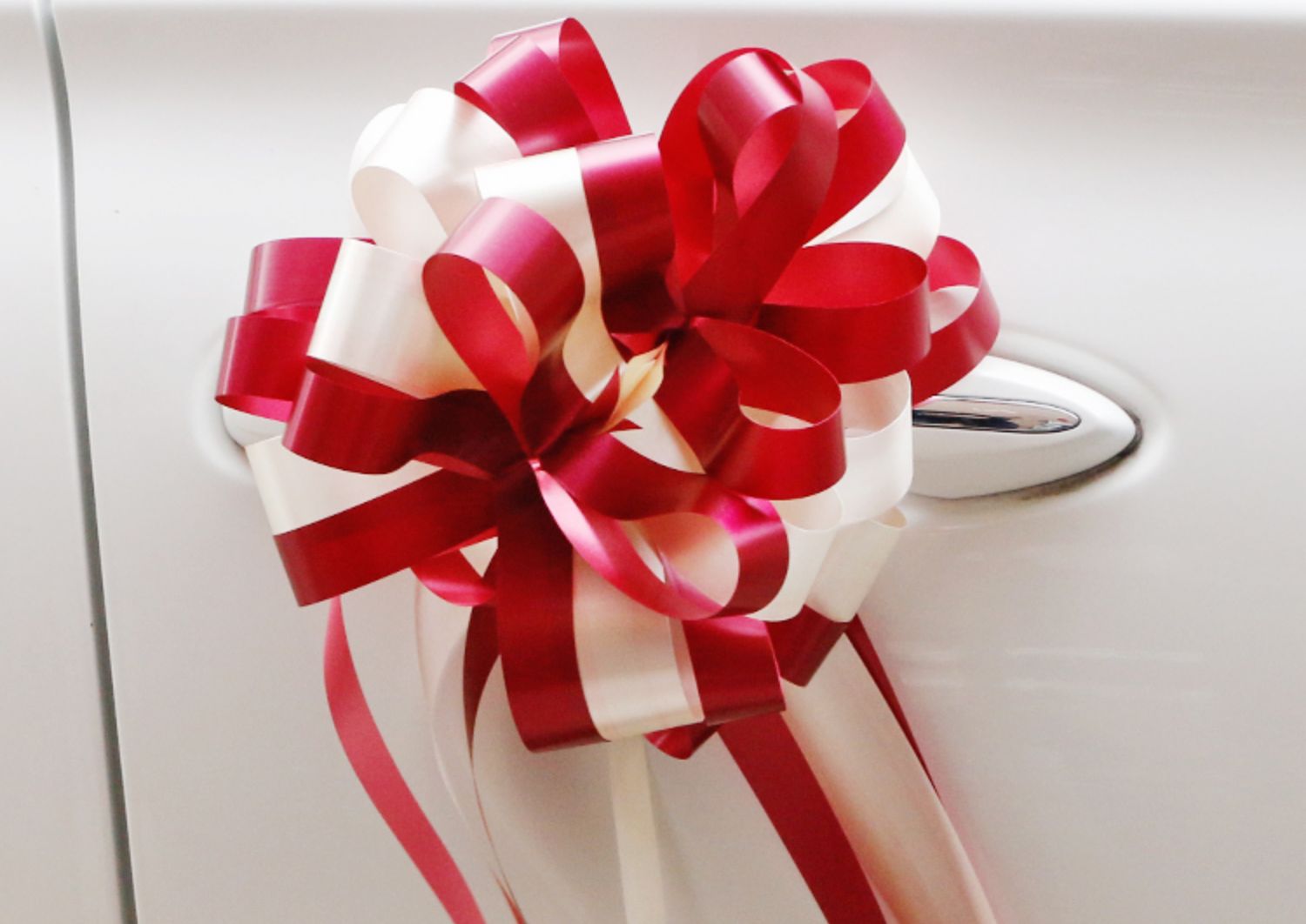 蝴蝶结装饰车队把手彩带结婚拉花 fenghou 热卖4【红黄色拉花球10个】