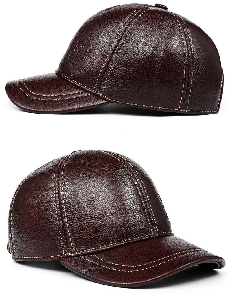 男帽子海宁皮帽子 真皮帽子男士休闲男棒球帽 帽子男皮帽子