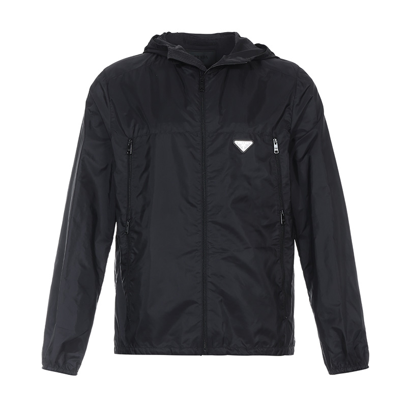 prada普拉达男士锦纶连帽外套夹克sgb306q04