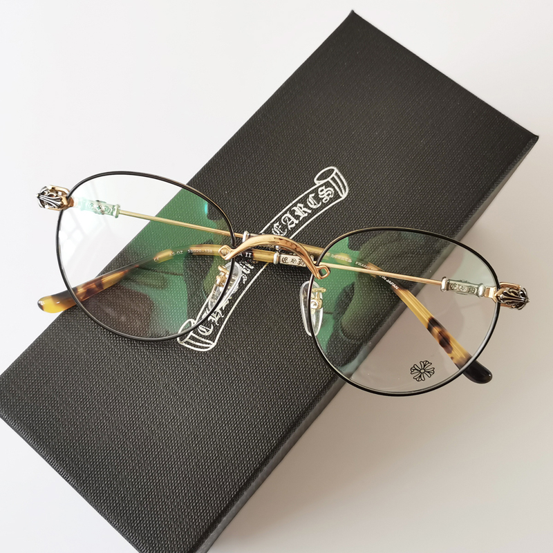 眼镜框张翰程潇同款文艺复古镀银色男女近视眼镜框架