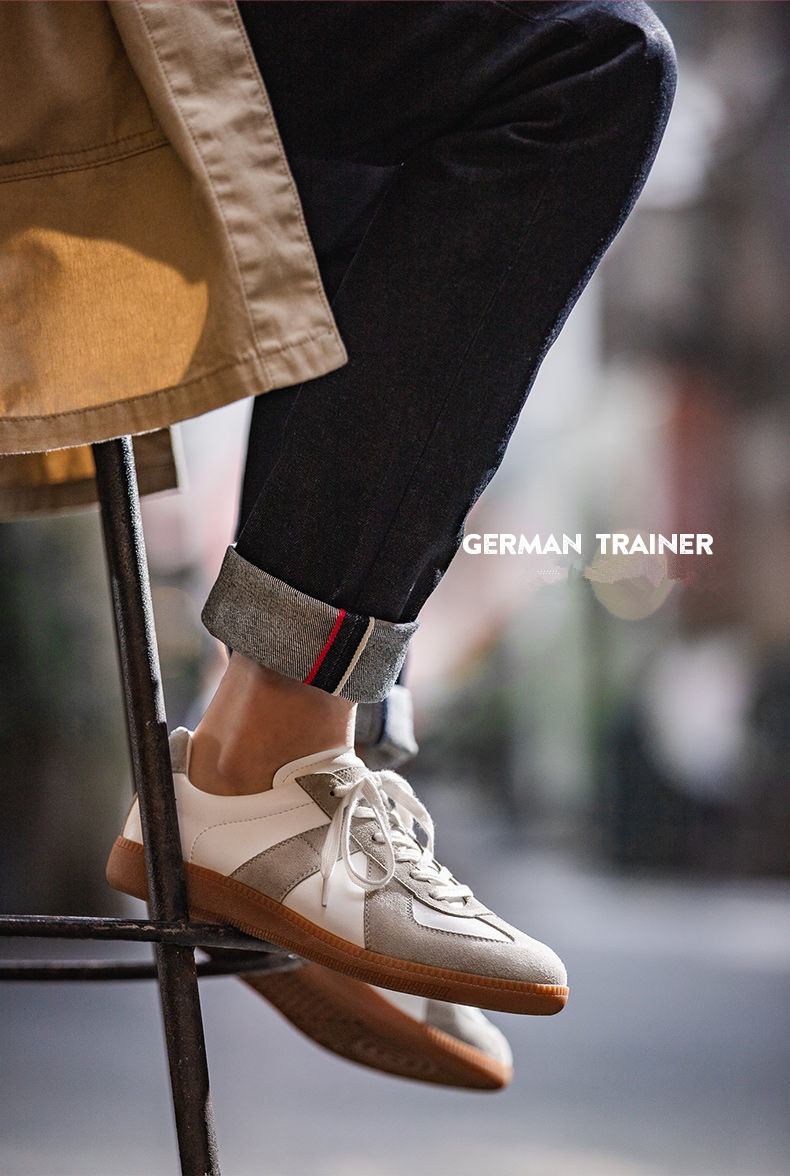 跃臣(yuechen)男士休闲鞋3227 跃臣德训鞋男白色板鞋男士复古港风小白