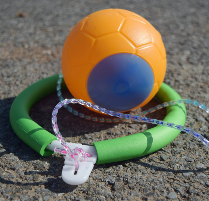 蹦蹦球儿童炫舞健身玩具单腿甩脚球幼儿户外运动套脚溜溜球海绵圈跳跳