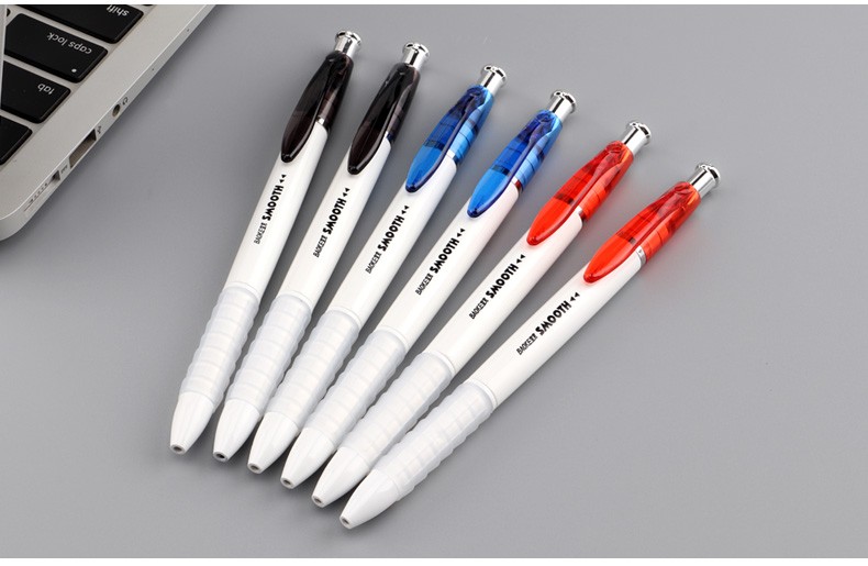 宝克baokeb58按压式圆珠笔中油笔原子笔10mm12支盒单盒价格