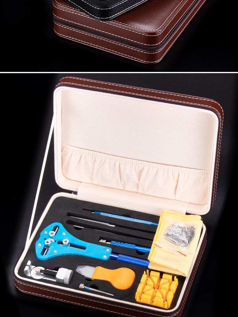 修表工具手表维修拆卸表带表链换电池压后盖器开表盘全套工具套装修表