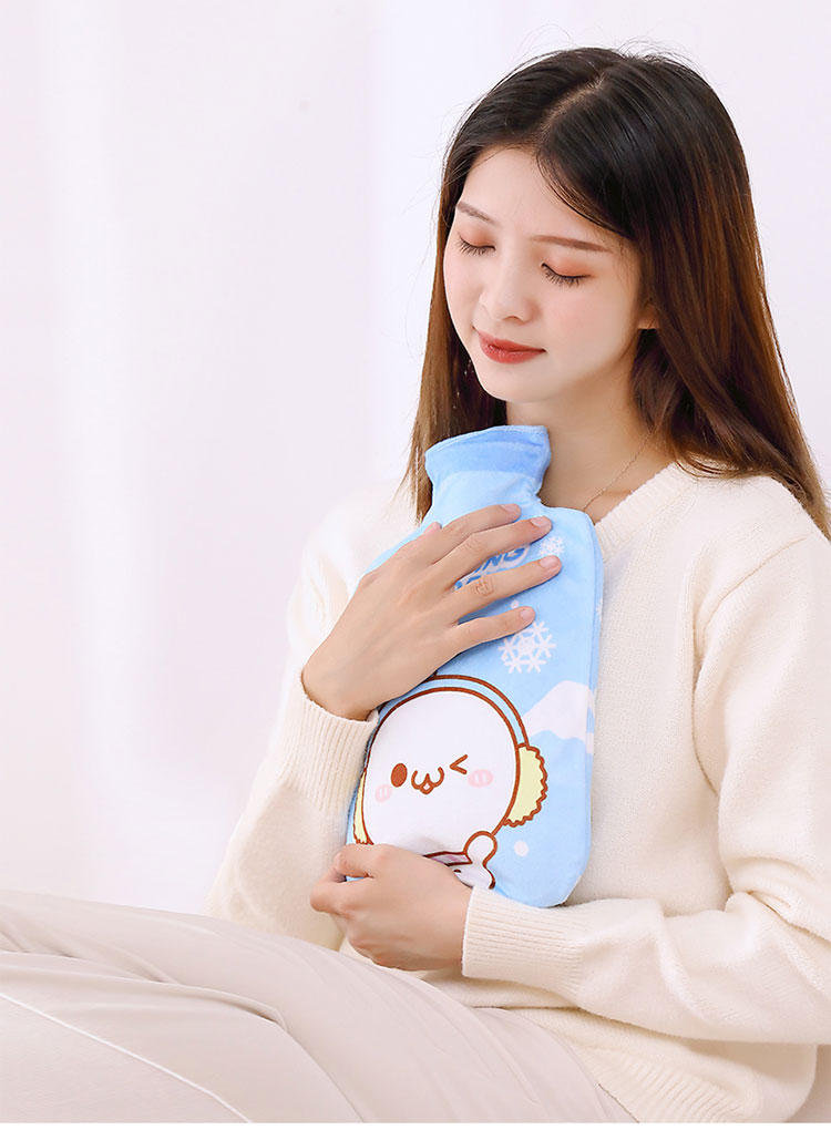 热水袋注水暖水袋暖手袋暖手宝暖肚子经期学生卡通毛绒可爱大号女生