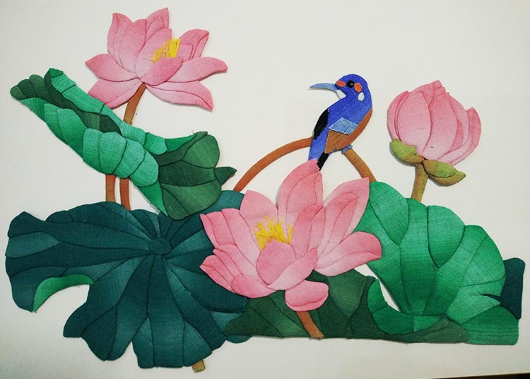 布贴画手工diy材料包布艺贴画家居装饰布拼画手工艺品布画和合图材料