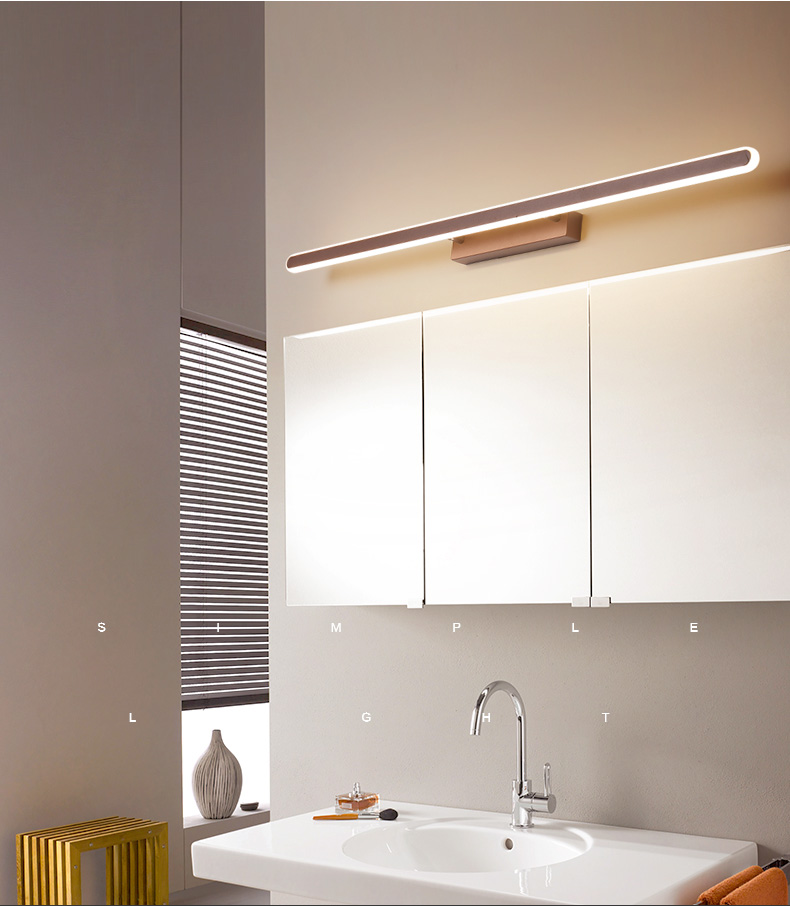 北欧镜前灯洗手间浴室镜子灯舞会化妆间镜柜灯简约现代防水雾灯具d