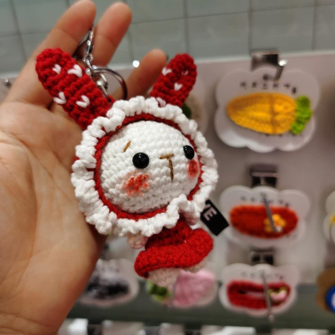 newlake手工编织钥匙链挂饰成品情侣男女卡通个性钥匙扣可爱兔子