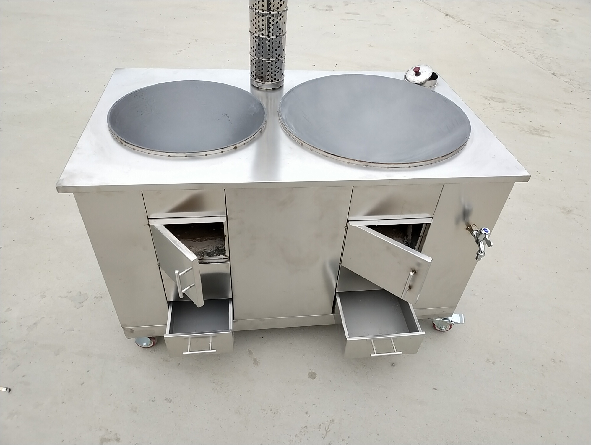 无烟柴火灶新款农村家用不锈钢柴火灶可移动土灶头烧柴灶无大锅炉子双