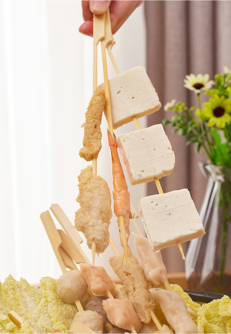 关东煮竹签25cm圆杆铁炮串冷串一次性烧烤虾串竹签子400根