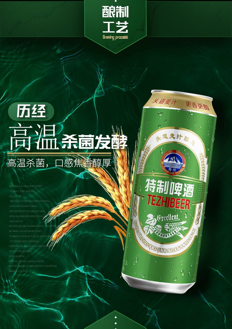 青欣特质啤酒小麦啤酒黄啤酒整箱塑膜9连包听装500ml9罐