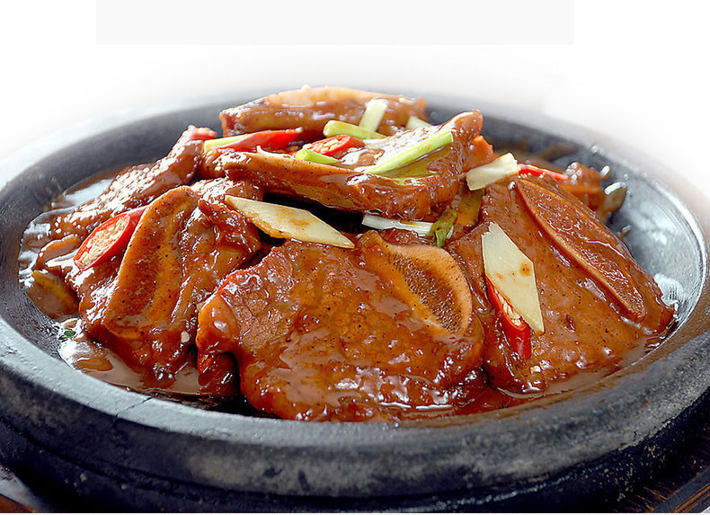 春光岛黑椒牛仔骨腌制牛肉铁板黑椒牛排400g餐厅酒店特色菜冷冻半成品