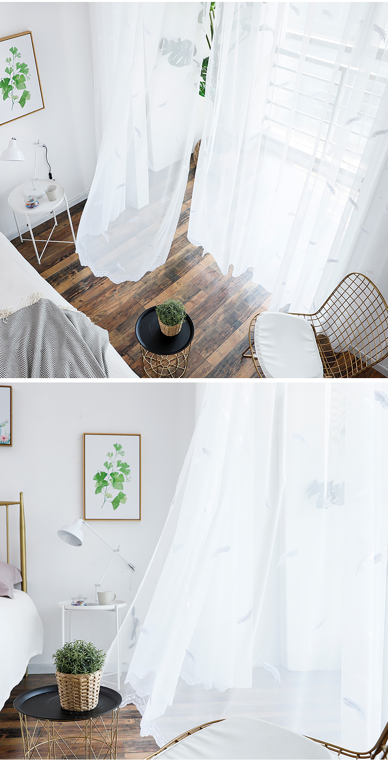 窗帘纱帘阳台纱客厅白纱隔断窗纱帘遮光透光不透人纱白沙卧室白色