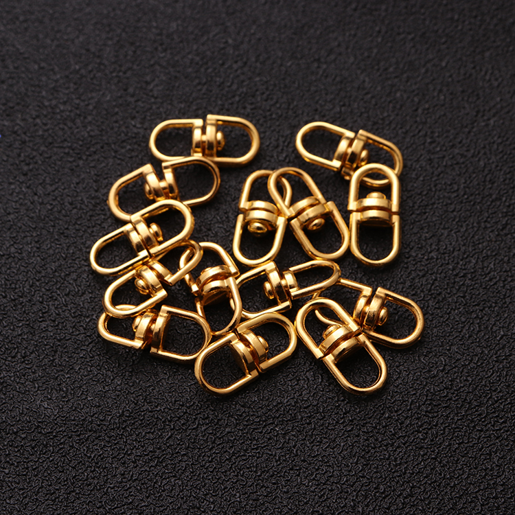 new lake8字扣锌合金金色银色大八字环狗扣旋转钥匙链圈连接环diy挂件