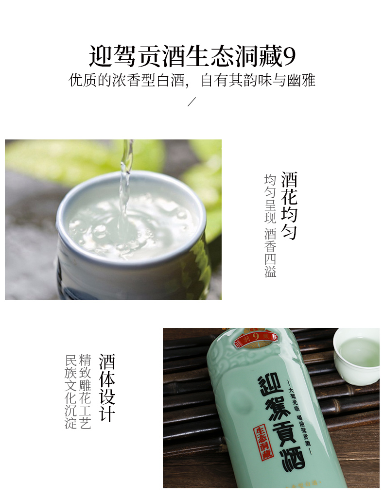 迎驾贡酒42度生态洞藏9浓香型白酒500ml单瓶装