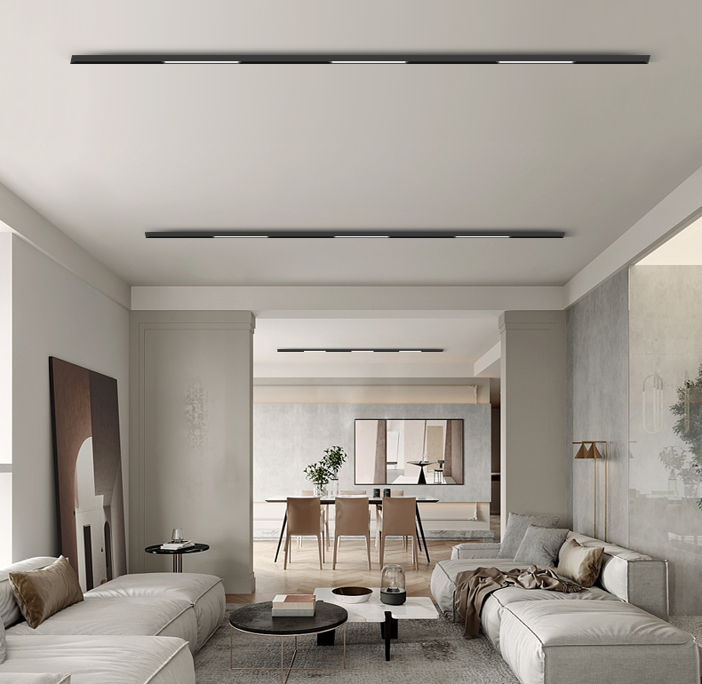 磁吸轨道灯纳丽雅明装吊顶导轨嵌入式酒店客厅服装店商用线条射灯