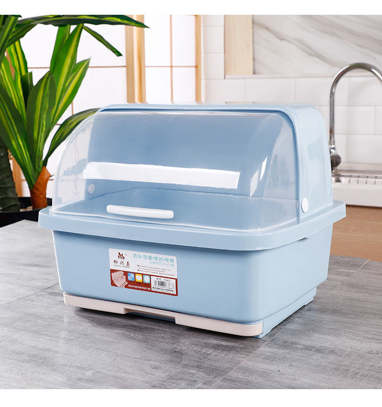 厨房大号塑料碗柜半翻盖放碗箱沥水碗架碗筷收纳盒碗碟置物架家用