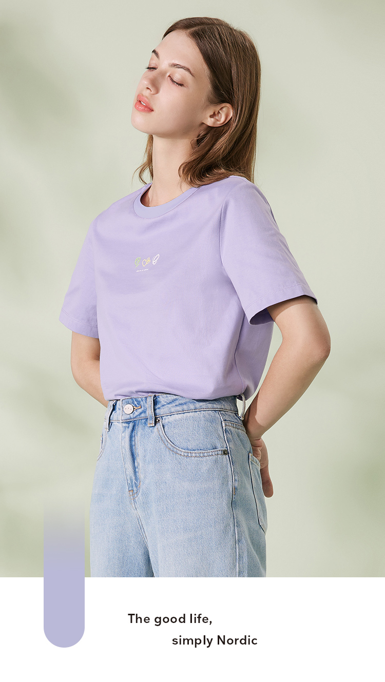 o.c.e女士t恤 oce短袖t恤女2021夏季新款女装纯色圆领宽松纯棉白色上