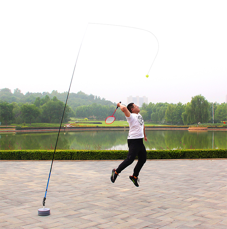 羽毛球训练器便携一个人的羽毛球单人打回弹练习自回旋辅助