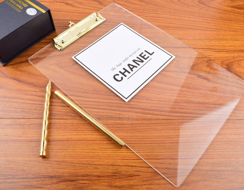 时尚透明亚克力记录板夹a4写字垫板夹板写字板资料文件夹菜单夹小号a6