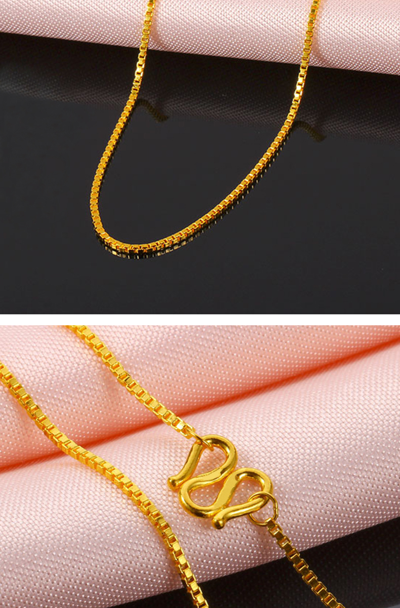 金一黄金吊坠/项链 金一简约足金999盒仔链金项链女款素链 计价【价格