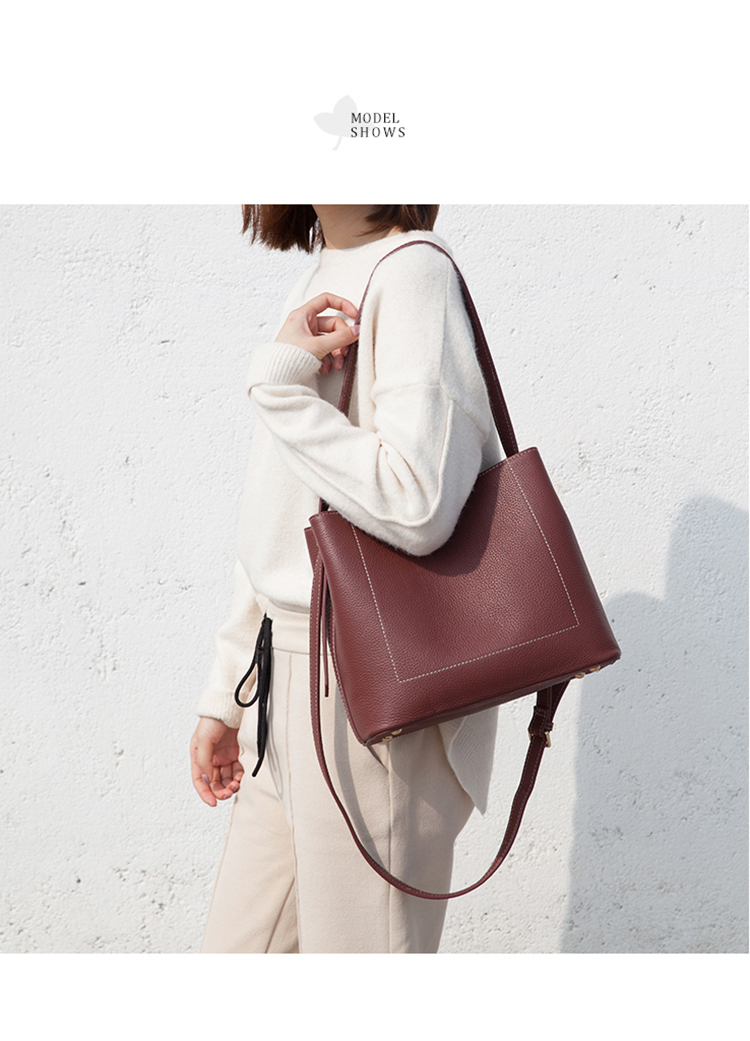 曼尼琼诗轻奢上班通勤女包2020新款斜挎真皮托特包小众设计软皮单肩包