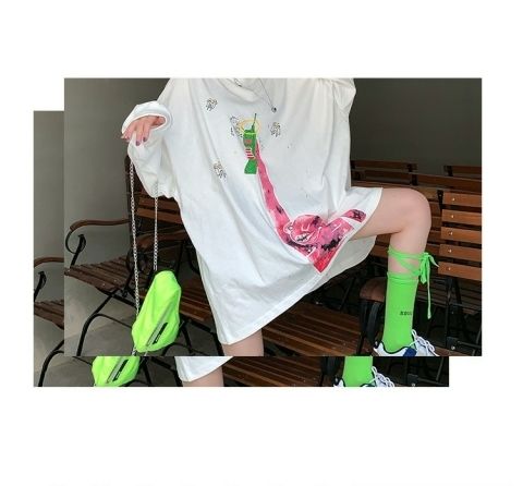 《plusox 秋冬新品洛丽塔交叉绑带袜子女ins吸睛潮袜 小腿袜 中筒袜