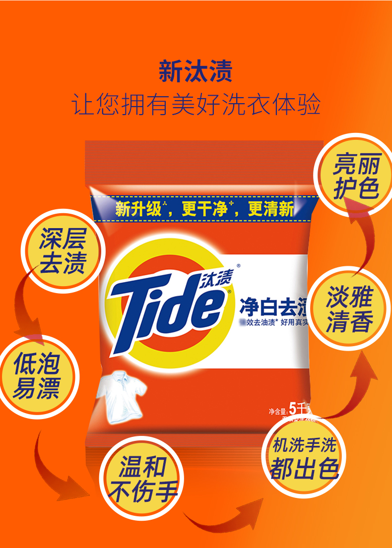 正品汰渍5kg净白去渍无磷洗衣粉10斤皂粉颗粒衣物去油污渍特惠装
