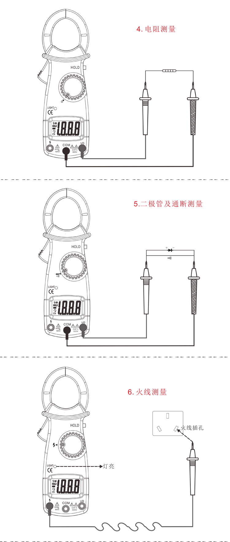 钳形表使用方法图解图片