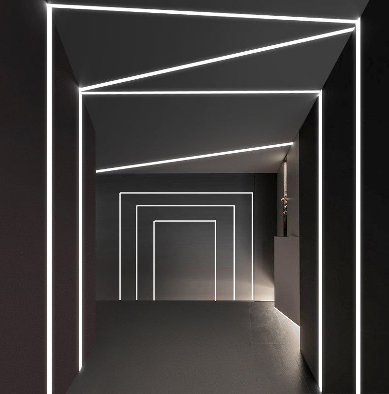 led灯槽线条灯嵌入式u型铝合金铝槽硬灯条灯带卡槽线形线性灯明装黑色