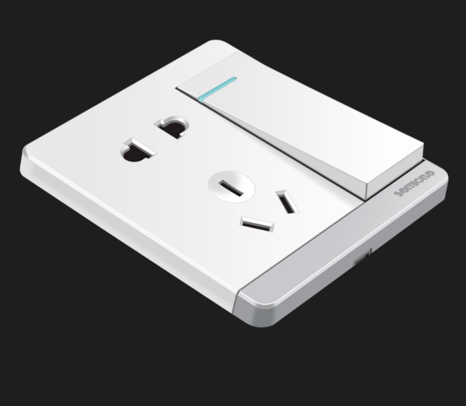 86型墙壁开关插座面板 家用一位单控一开双控带5五孔插座 敬平