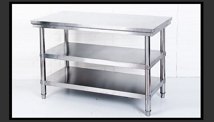 两层不锈钢桌子藤印象长方形工作台厨房面案加厚可调节荷台饭店切菜桌