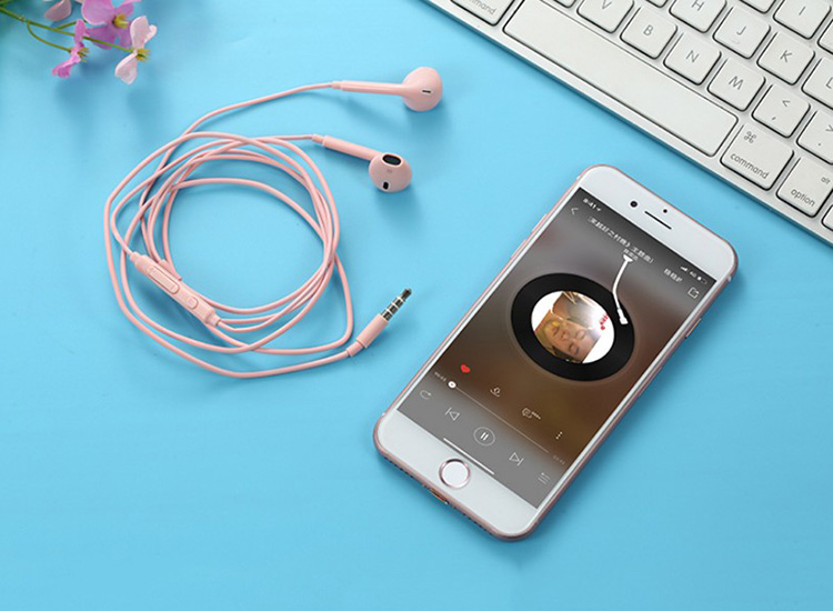 耳机女生ins风文艺入耳式有线高音质适用安卓平果6spuls手机耳机通用