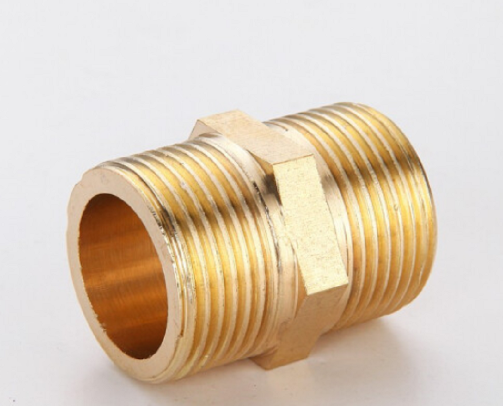 全铜双外丝直接对丝4分2个组组j接头配件4分全铜双外丝直接水管铜对丝