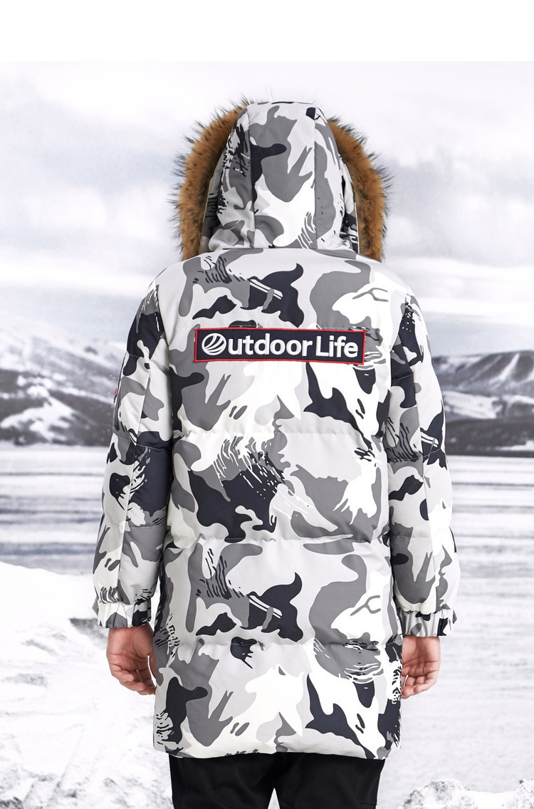 波司登(bosideng)男士羽绒服 波司登男羽绒服大毛领中长款新款冬季极