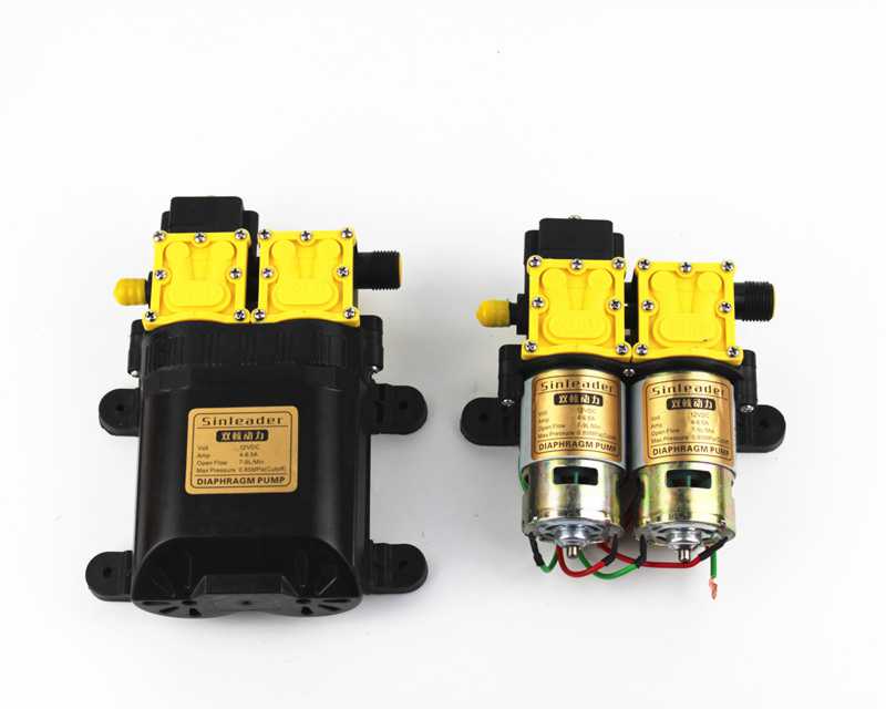 古达12v双核动力水泵农用电动喷雾器双泵高压回流直流打药12伏泵有壳