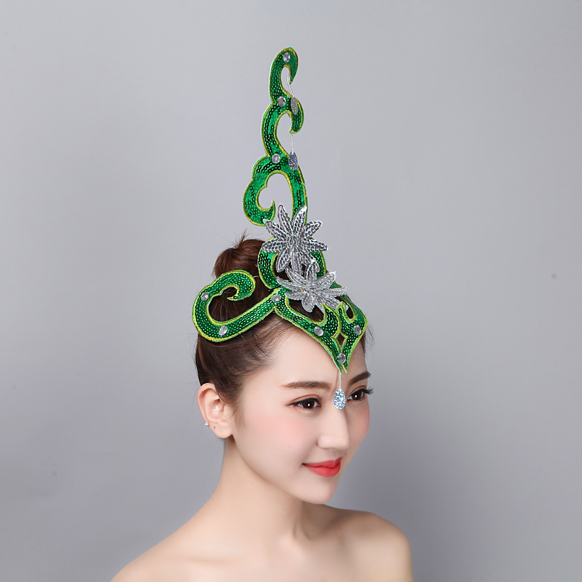 特价民族现代舞蹈头花闪亮片头饰拉丁舞开场舞台表演出广场舞红色