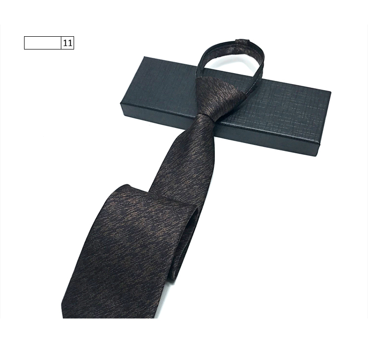 new lake香槟金拉链领带免打款男士复古正装商务新郎结婚韩版懒人职业