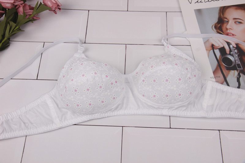 无钢圈棉布文胸妈妈胸罩薄少女文胸小胸聚拢中老年内衣透气 卓思哲