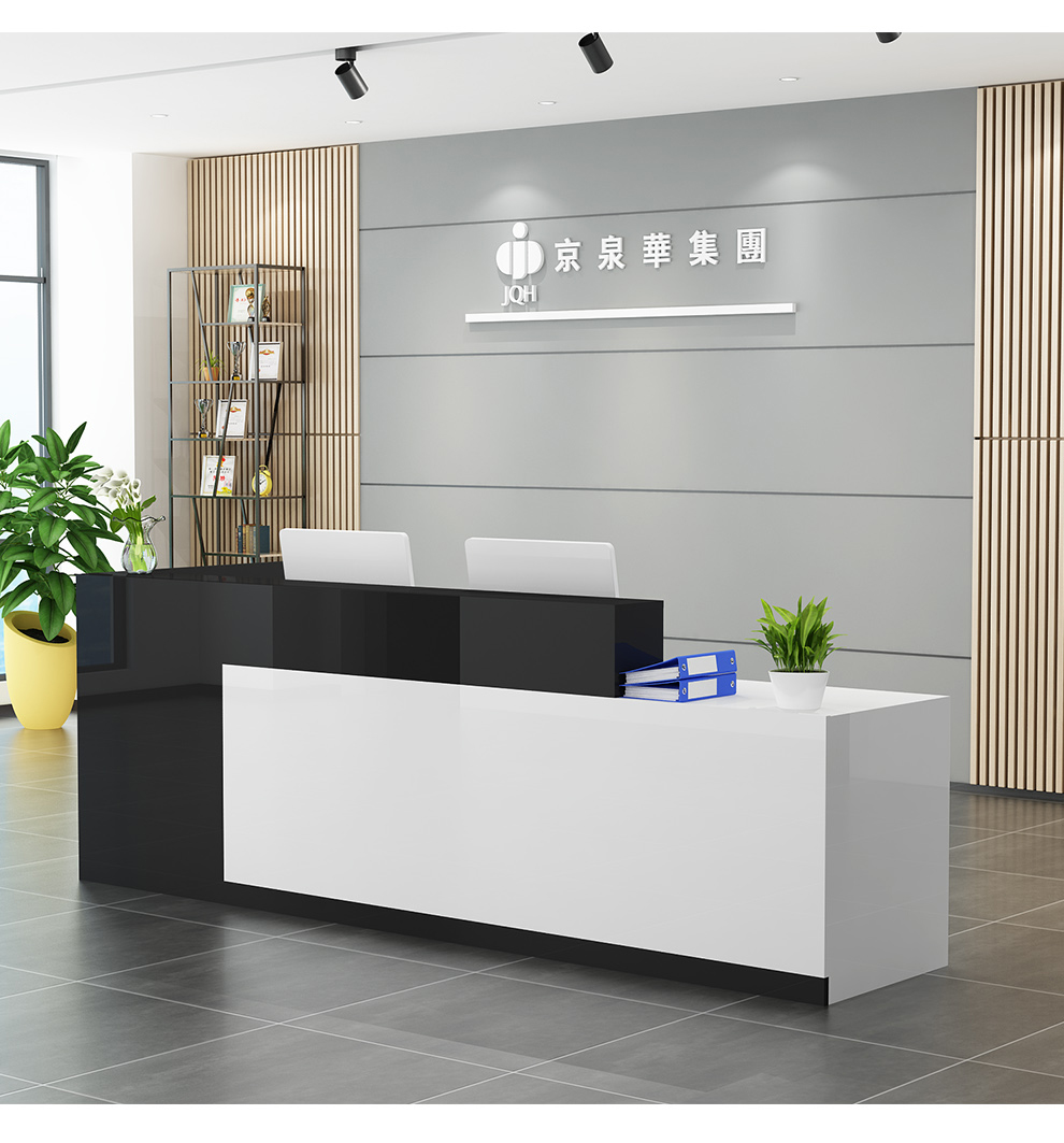 前台收银台接待台转角前台烤漆前台吧台办公桌小前台转角收银台定制