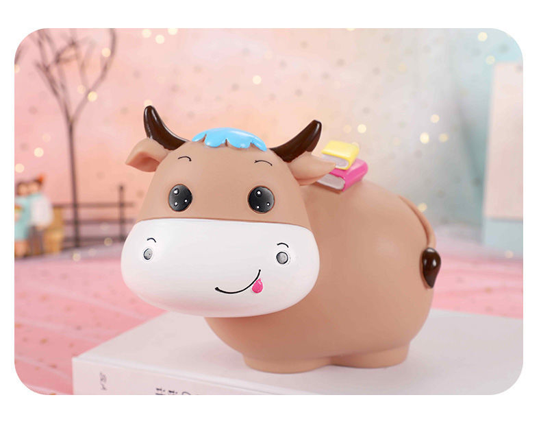 封后可爱牛牛大容量存钱罐儿童生日礼物防摔可存可取储蓄罐卡通储钱罐