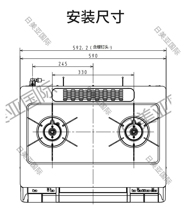 燃气灶外形尺寸590*410*1832节电池,燃气灶主体,,烤架等