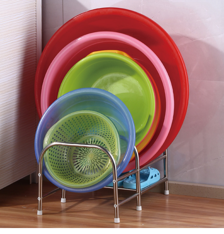 不锈钢脸盆架浴室落地脸盆收纳架卫生间放盆架宝宝洗澡盆架子厕所面盆