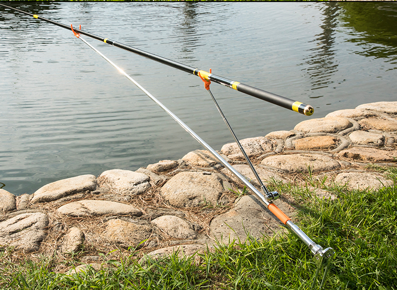 2.1米不锈钢炮台钓鱼竿支架手竿架竿 地插鱼竿架垂钓渔具用品